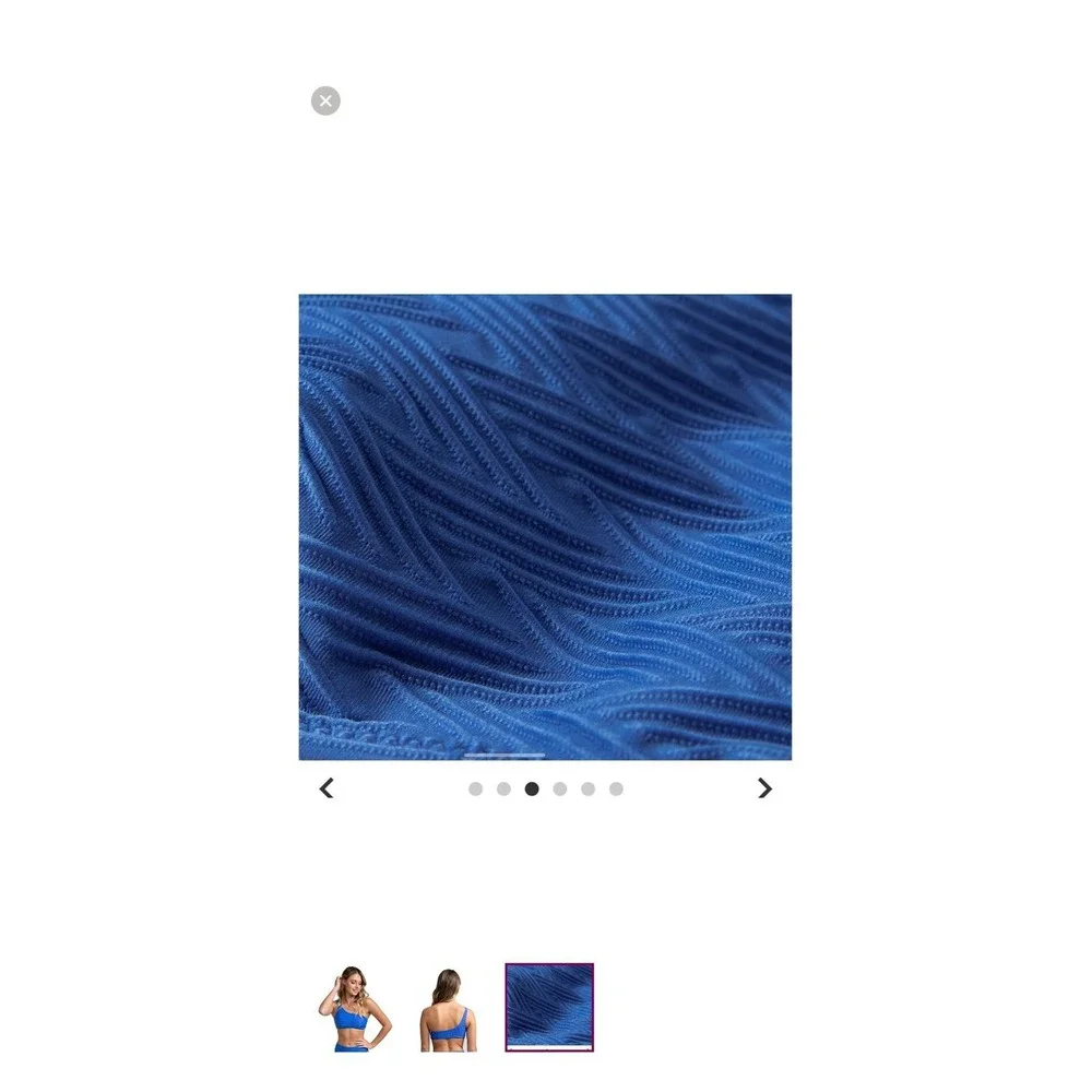Rhythm Maldives Asymmetrical Bikini Top Cobalt Blue One Shoulder Swim S NWT